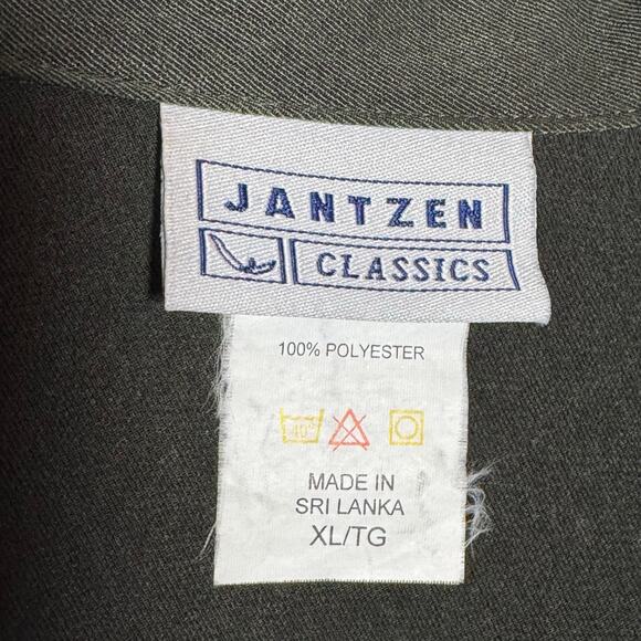 Vintage Jantzen Classics Army Green Size XL Button Down Shirt with Shoulder Pads - Picture 5 of 5
